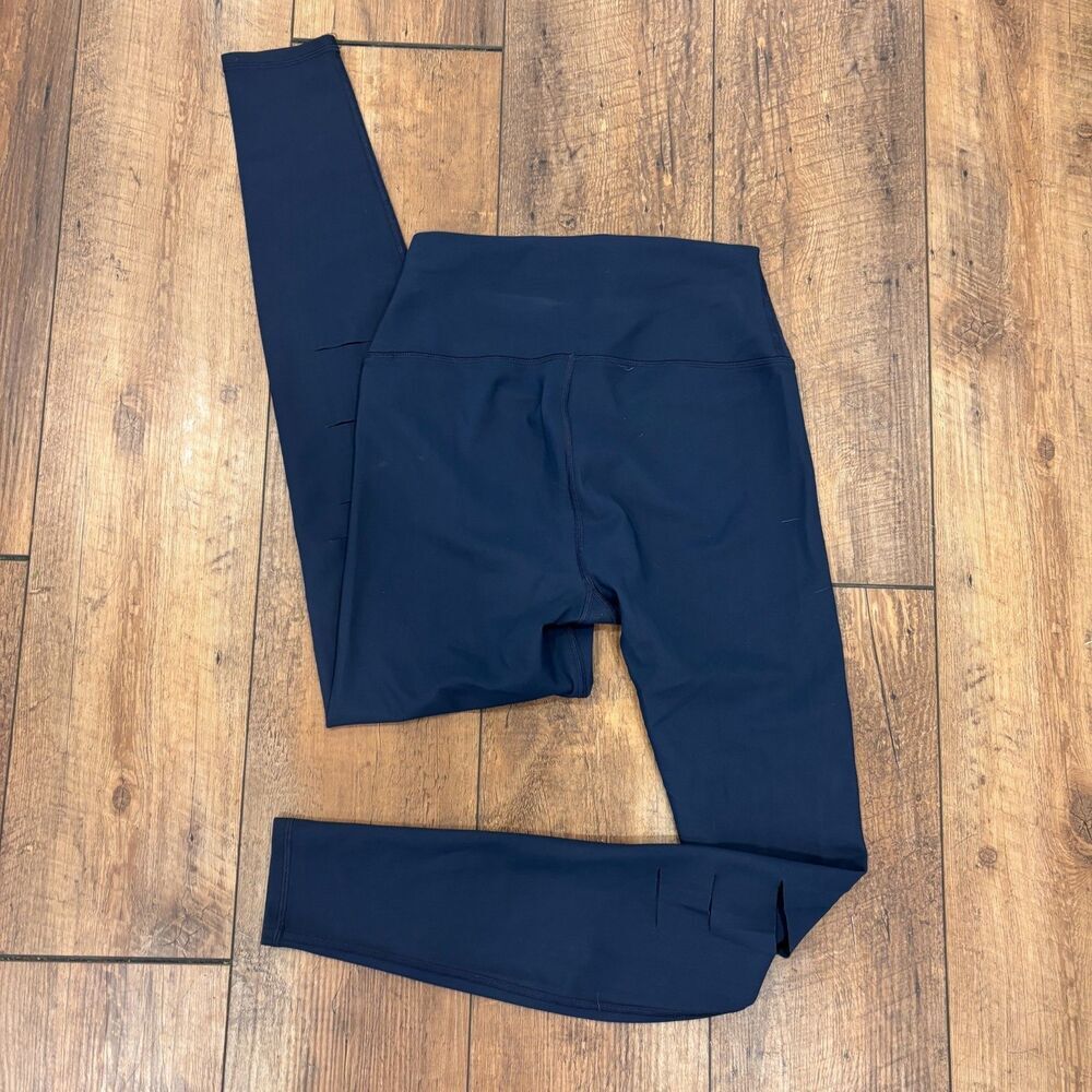 Alo Yoga Ripped Warrior Navy Blue Leggings Sz S High Waist Excellent Condition - Picture 3 of 7